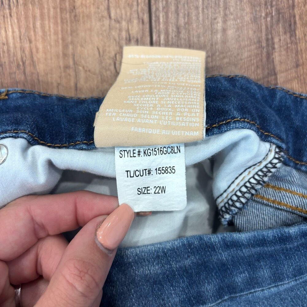 Kut from the Kloth Wide-Leg High-Rise Meg Fab Ab Jeans Raw Hem Women's Plus 22W - Picture 10 of 10